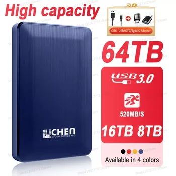 64TB originaal väline kõvaketas 1 TB Välise Riigi Portable SSD Drive High-Speed Ladustamise Mobile Hard Disk For PC/Mac/Telefon