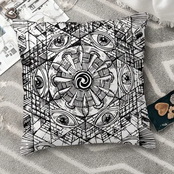 Psühhedeelne Mandala Muster Visionäär Kunsti Mandala Polüester Padi Jaoks Elutoamööbel Auto Dekoratiivsed Visata Padjapüür