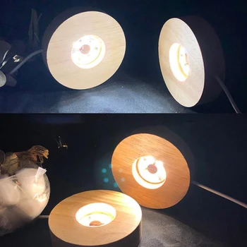Ring Puit Valguse Alus-USB-lülitiga LED Valgus Pöörleva vitriin Lamp Base Home Decor
