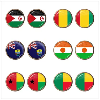 Riigi Lipu 12mm Kõrvarõngad Lääne-Sahara,Guinea,Saint Helena,Niger,Guinea-Bissau,Benin Ehted Naiste Tüdrukud Kingitus