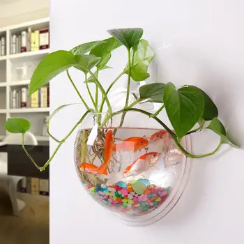 3D Akrüül Kala Kaussi Taime Pott Seinale Paigaldatud Rippuvad Akvaariumi Läbipaistev Kala Tank Lill, Taim Vaas Kodu Kaunistamiseks
