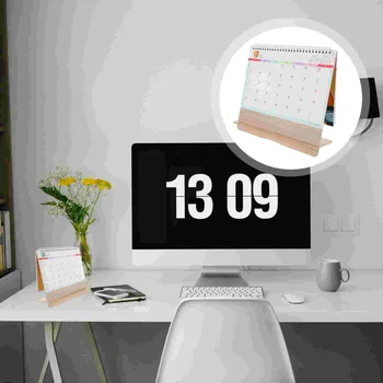 Märkus Padjad 2024 Laua Kalender Tagaplaanil Seisev Puidust Raam Small Office Desktop Klapp