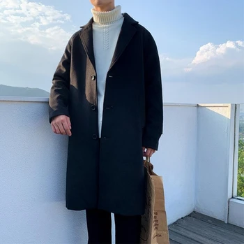 Meestele Korea Fashion Talve Jope Mantlid 2023 Villast Mantlit Mens Liiga Overcoat Mees Jaapani Streetwear Jakid Kraavi Mantlid