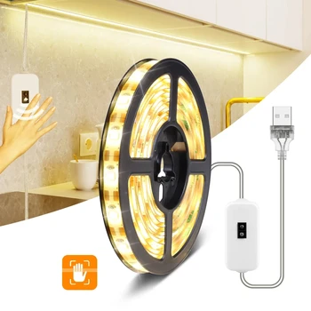 5V USB Valgus Ribad liikumisanduriga LED Backlight Käsi Pühkima Viipab Kerge kahepoolne Teip TV Köögi Kapis Garderoob Lamp Ribad