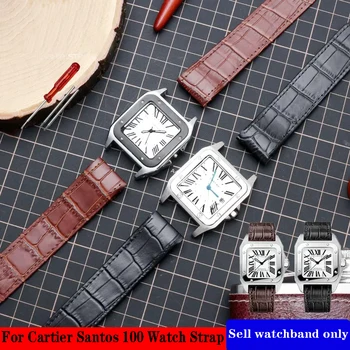 Naturaalsest Nahast Käepaela eest Cartier Sandoz Santos 100 Watch Band Pehme Mugav Watchband Tarvikud 20mm 23mm kellarihmad