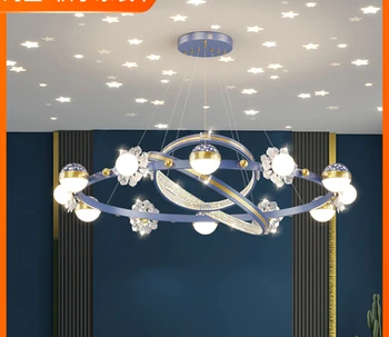Nordic Light Luksus Elutuba Tähistaeva Lühter Trendid Loominguline Kristall-Lill Rõngas Soe Tähistaeva Projektsioon Hall