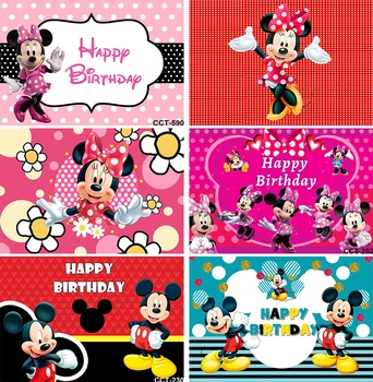 Minnie Mickey Mouse Fotograafia Taustaga Vinüül Lapiga Foto Tulistamine Tausta Beebi Sünnipäeva Foto Stuudio Tausta