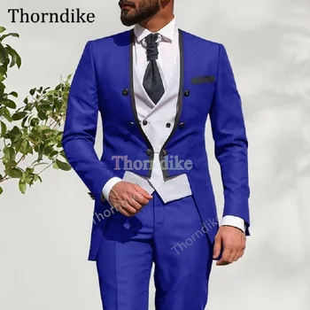 Thorndike Kõrge Kvaliteedi Elegantne Pulmas Peigmees Osaline Ülikond Meeste Slim Fit 3 Tükki Smoking Meeste Sotsiaalse Sobiks 2023 Kostüümid Hommes