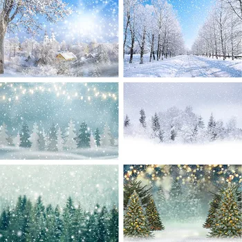 Avezano Merry Christmas Tree Taustaks Talvel Kingitus Fotograafia Stuudio Taust Läikiv Bokeh Lumehelbed Decor Photozone Photocall
