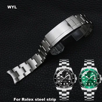 Metallist Watchbands Jaoks Rolex SUBMARINER DAYTONA Mehed Kokkupandavad Pannal Kella Rihm Roostevabast Terasest Käevõru Watch tarvikud 20 21 mm