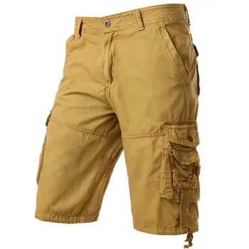 Hall Cargo Püksid Meeste Puuvillased Meeste Lühikesed Püksid Mugav Bermuda Masculina Lõdvestunud Sobib Multi-Tasku Pantalon Corto Hombre