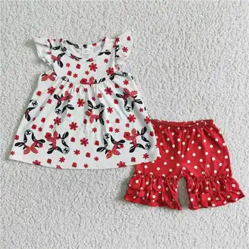 Tüdrukud 2023 suvel riiete komplekt baby ruffled sobiks T-särk, top + püksid vabaaja laste riiete komplekt laste riiete komplekt