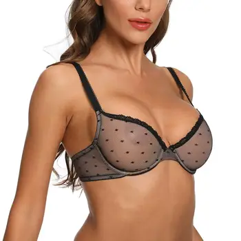 Hot Müük ultra õhuke suur rind suurus underwear rinnahoidja naistele underwire läbipaistev võrgusilma unpadded seksikas rinnahoidjad uk meile eli suurus ca