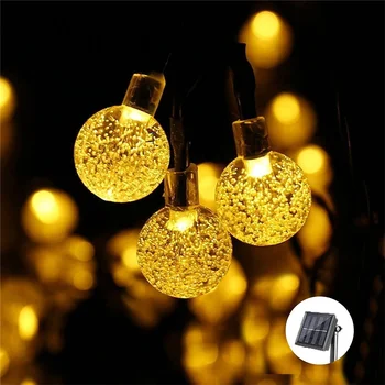 50 LED-Crystal ball päikese Jõulud string Tuled Puu Tuba Sise-Aed Siseõue Poole Teenetemärgi valgustus soe valge