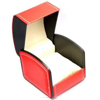 Ruut Nahast Vaata Kasti Fashion Punane kirjaalused Paindlik Käevõru Pakendi Karp Kinke Saab Kohandada LOGO 150