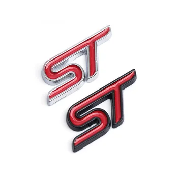 Uus 1tk Metal Stiil Punane Sinine Must ST Chrome Auto Embleem, Rinnamärk Auto Decal 3D Kleebis, Logo Ford Focus ST Mondeo
