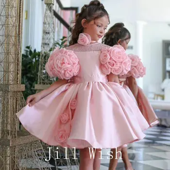 Jill Soovivad Luksus Elegantne Roosa lilleneiu Kleit Printsess Kleit Lapsed Pulmi, Sünnipäeva Õhtusöömaaeg vestidos para niñas J154
