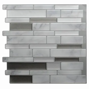 Valge Hall Marmor Mosaiik Koorega ja Kinni Seina Plaat isekleepuv Backsplash DIY Köök, Vannituba Kodu Seina Decal Kleebis Vinyl 3D