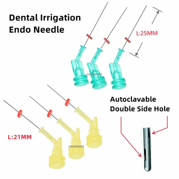 20pcs Endo Nõelad 2 Augud Hambaravi Endodontics Irrigator Ühekordselt juurekanali Puhastamine Irrigator Nõuanded