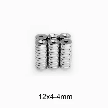 10~150PCS 12x4-4 N35 Võimas Magnet 12*4 mm Auk 4mm Peitpeakruvi Neodüüm Magnet Alalise NdFeB Magnetid 12x4-4mm 12*4-4 mm