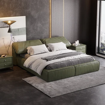 Itaalia minimalistlik kangas-voodi, Põhjamaade kaasaegse lihtne washfree tehniline riie, magamistuba kuningas voodi, 1,8 m