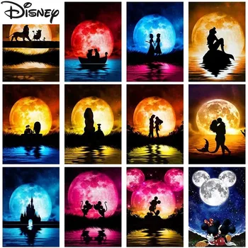 Disney Diamond Maali Mickey Ja Minnie Shadow Kuu Täis Teemant, Tikandid Ristpistes Kit Kodu Kaunistamiseks Lastele Kingitused