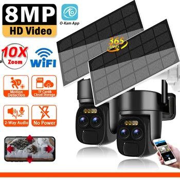 WiFi PTZ Kaamera Smart Home Väljas Wireless Solar IP Kaamera 8MP HD Sisseehitatud Aku videovalve Kaamera Kaua Aega Ooterežiimis