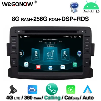 360 kaamera DSP HD IPS, Android 13.0 8GB+256GB ROM Auto DVD Mängija GPS-Kaart, RDS-Raadio, wifi 4G LTE-BT5.0 Renault Duster 2012 2013