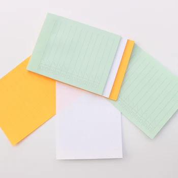 Domikee armas värvikas 3 liiki paberid memo pad set,candy portatiivne office kooli laua märkus pad kirjatarbed, 4 värvi