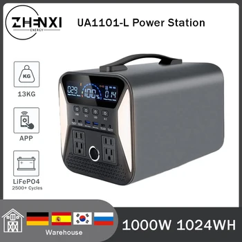 ZHENXI ELI Pesa 1000W Portable Power Station Lifepo4 Aku 1024Wh Powerstation Telkimine Auto Väljas 3000+ Korda elutsükli