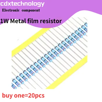 20pcs 1W Metal film resistor 1% 1R ~ 1M-1 2 10 22 47 100 330 oomi 1K 4.7 K 10K 22K 47K 100K 330K 470K 2R 10R 22R 47R 100R 330R