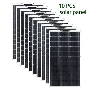 1TK ~10TK 100W 18V päikesepaneel 100 W-200W 300W 400w 500w 800w 1000w Monokristallilised Paindlik Paneles Solares 12V/24V Aku