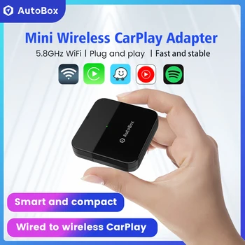AutoBox MINI Wireless CarPlay AI Kasti CarPlay Adapter Wireless Dongle Spotify Muusika Plug & Play Kiire Auto Connect WIFI BT5.8
