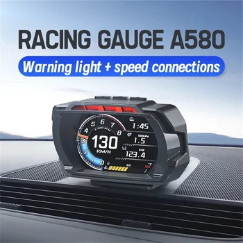 A580 Auto Head Up Display OBD Auto Täis LCD Racing Instrument Display Smart Auto HUD Digitaalne Armatuurlaud Racer Näidik Auto Spidomeeter