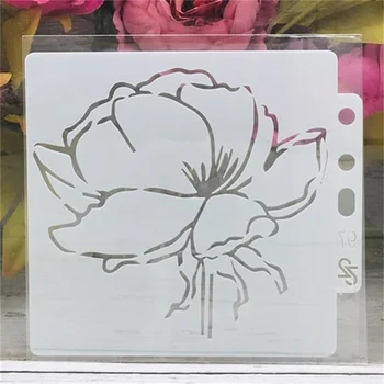14*13cm Valge Lill, DIY Kihilisus Šabloonid Seina Maali Külalisteraamatusse Värvimine Reljeef Album Dekoratiivsed Card Template