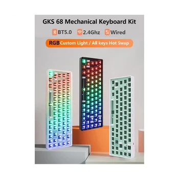 GKS68 Kaasaskantav Hot Swap RGB Mehaanilise Klaviatuuri Komplekt Gaming Klaviatuuri 68 Võtmed Juhtmega Kaabel Hot Swap Võlli,A