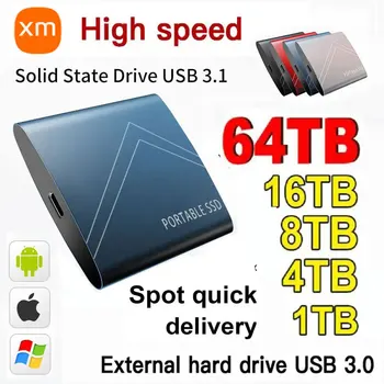 Portable ssd 1TB kiire kaasaskantav solid state drive external 2tb ssd 4tb 8tb välise ssd kõvakettad xiaomi sülearvuti kõvakettad