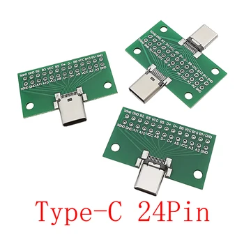 USB Type-C-Liides 24 Pin-C Tüüpi Isane Pistik / C-Tüüpi Emane Pesa Test PCB Pardal Adapteri Andmed, Liini juhtmed Üleandmine