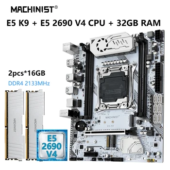 MACHINIS X99 Emaplaadi Komplekti LGA-2011-3 Kit Xeon E5 2690 V4 Protsessor CPU+ ECC DDR4 16GB RAM*2 Mälu, usb3.0 NVME M. 2*2 M-ATX k9