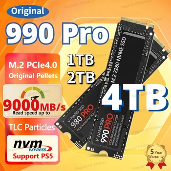 990 PRO 7450MB/s ssd NVMe M. 2 2280 4TB 2TB 1 TB Internal Solid State Kõvaketas PCIe 4.0x4 2280 SSD Drive jaoks PS5 Sülearvuti Lauaarvuti