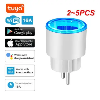 2~5TK Tuya WiFi Smart Pistik Remote hääljuhtimine 16A EL RGB Arukas Pistikupesa Võimsus Jälgida Töö Alexa
