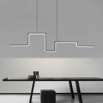 Põhjamaade Geomeetria Black LED-Lühter Valgustus Elu-Söögituba Saar Rippus Lamp Restorani Köök Baar Office Deco Inventar