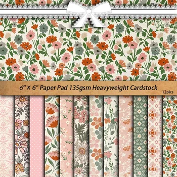 12tk Romantiline Väike Killustunud Lill Paberid Scrapbooking DIY Käsitsi valmistatud õnnitluskaardid Dekoratiivsed Kaardi Tegemise Materjali Raamat