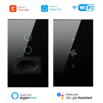 TUYA WiFi Smart Switch Valguse Lüliti, Pistikupesa laeventilaator Lülitage Taimer Smart Home Töötab Smart Elu App Kaudu Alexa Google Kodu