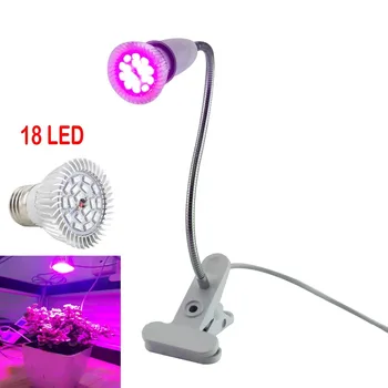 18 LED Grow Light Paindlik Lamp Omanik Clip Taim, Lill Tuli Hüdropooniline Siseruumides Taim Pirn Kasvuhoone planter B4