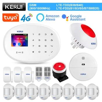 KERUI 4G GSM WIFI Tuya Smart Home Alarm System Kit Traadita Alarm signalisatsioon Tööd Alexa Google Assistent Liikumisandur