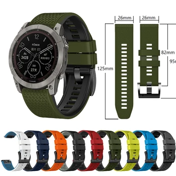 QuickFit 26mm Silikoonist Rihm eest Garmin fenix 7X 6X Pro 5X Pluss 3 Smart watch Band Tactix Delta Käevõru fenix 7X 6X Correa