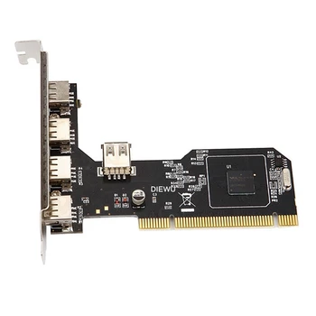 USB2.0 Expansion Card PCI 5 USB2.0 Adapter Kaart NEC Kiip Laiendamise Kaardi Adapter Lauaarvuti Ärkaja Kaart