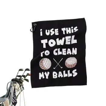 Golf Rätikud Mehed Naljakas Meeste Golf Rätik Koos Karabiin Vahvel Must Golf Rag Pehme Kaasaskantav Golf Puhastuslappe Golf