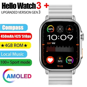 Tere Vaata 3 Plus 4GB Smartwatch AMOLED 2023 Kella 9 Ultra ChatGPT NFC Smart Watch Meeste Ai WatchFace Kompass PK HK9 Ultra 2